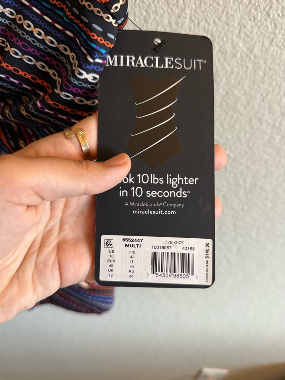 NWT Miraclesuit Shimmer Links Love Knot Underwire Tankini Swim Top Luxury Beach - Picture 6 of 10